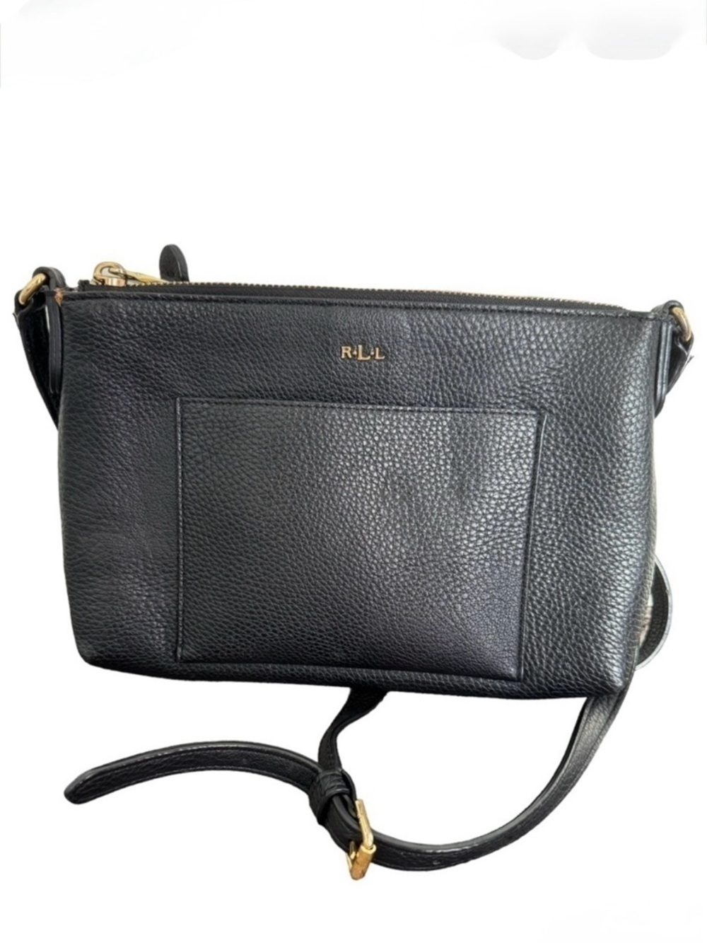 RLL Ralph Lauren Faux Leather Black Crossbody Bag Purse